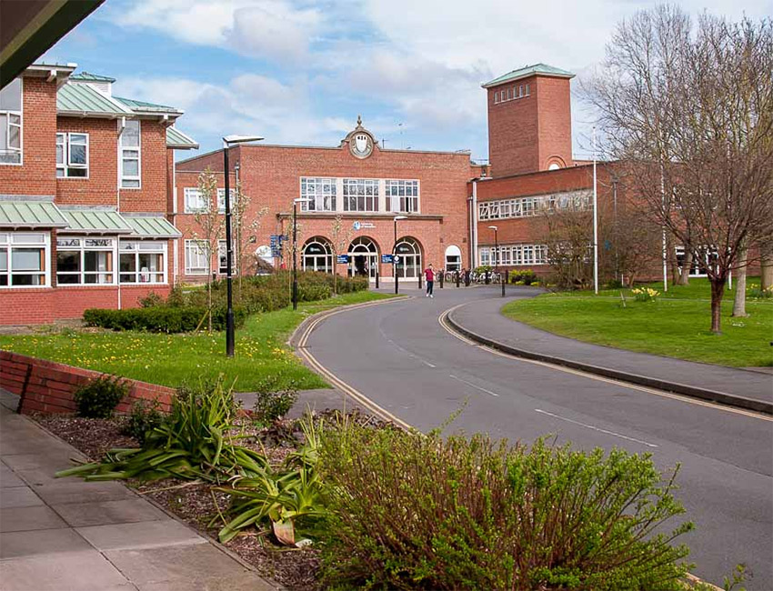 A view of main reception at the University of Worcester
